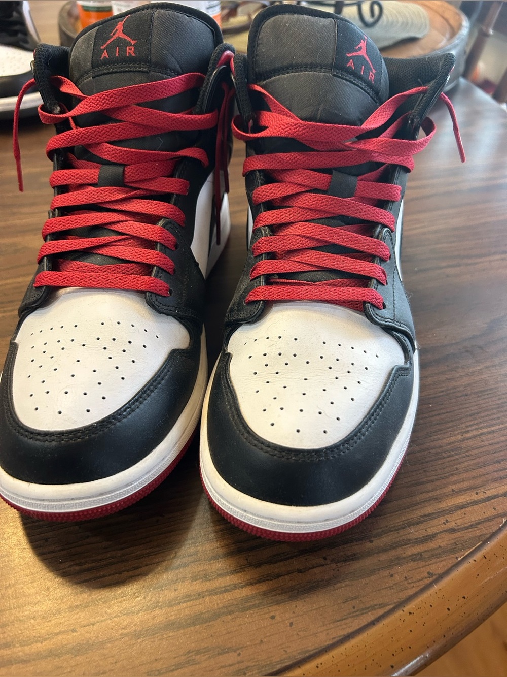 Jordan Black/White/Red High-Top Sneakers